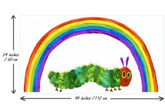 Andover Fabrics - The Very Hungry Caterpillar - Rainbow Caterpillar Panel - White (9597/L)