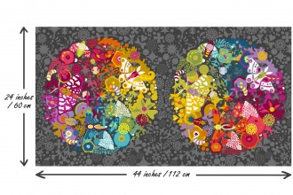 Andover Fabrics - Art Theory - Grand Circle Panel - Charcoal (9697/C)