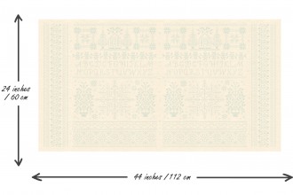 Andover Fabrics - Bluebird - Homestead Embroidery Sampler Panel - Linen (9850/B)