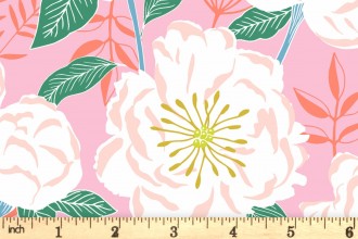 Andover Fabrics - Flora and Fauna - Camelias - Pink (9992/E)