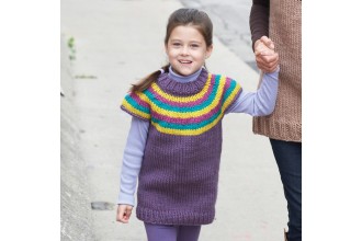 Bernat - Child's Striped Top-Down Pullover in Softee Chunky (downloadable PDF)
