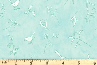 Clothworks - Guess How Much I Love You - Woodland Scatter - Aqua (Y3083-101)