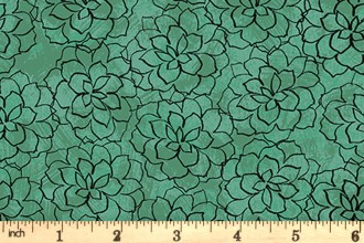 Clothworks - Imagine - Succulents - Teal (Y3425-104)