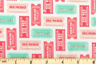 Craft Cotton Co - Disney Dumbo - Circus Tickets - Pink (2450-06)