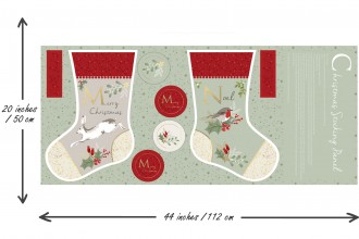 Craft Cotton Co - Christmas Hare and Robin - Stocking Panel (2797-06)