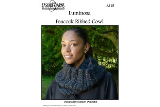 Cascade A315 - Peacock Ribbed Cowl in Luminosa (downloadable PDF)
