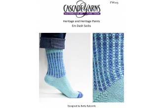 Cascade FW103 - Em Dash Socks in Heritage & Heritage Paints (downloadable PDF)