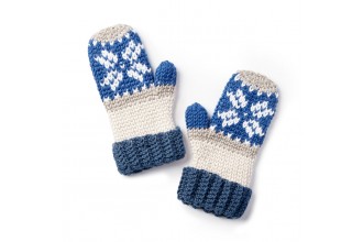 Caron -Fairisle Crochet Mittens in Pantone (downloadable PDF)