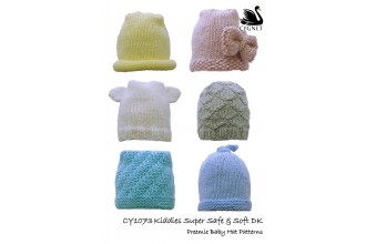 Cygnet 1073 - Preemie Baby Hats in Kiddies Super Safe and Soft (downloadable PDF)