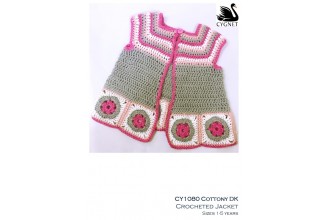 Cygnet 1080 - Girls Crocheted Jacket in Cottony DK (downloadable PDF)