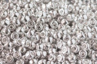Debbie Abrahams Glass Seed/Rocaille Beads, Metallic Silver (563) - Size 6, 4mm