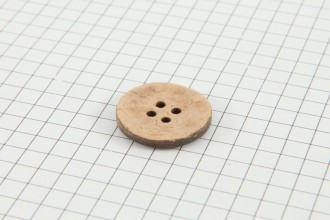 Drops Round Button, Coconut Shell, 20mm