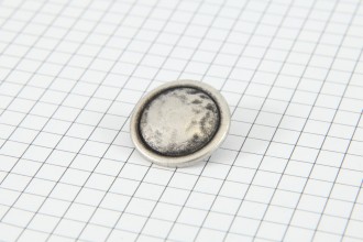 Drops Round, Rimmed Button, Silver, 20mm