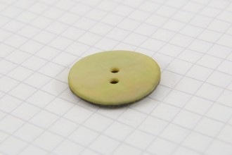 Drops Round, Mother of Pearl Button, Green, 20mm