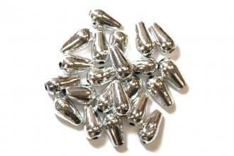 Trimits Pearl Drops, 6mm x 9mm, Silver (pack of 15)