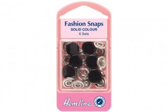Button Alternative Hemline 11mm Black Fashion Snaps Solid Top Set Of 6 