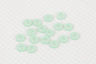 Round Bevelled Rim Buttons, Pearlescent Lime Green, 11.25mm (pack of 17)