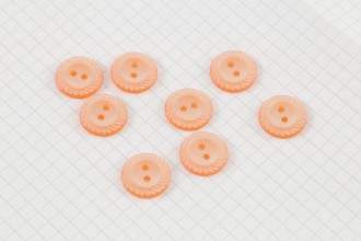 Round Bevelled Rim Buttons, Pearlescent Orange, 16.25mm (pack of 8)
