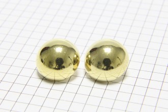 Round Half Ball Buttons, Gold, 17.5mm (pack of 2)