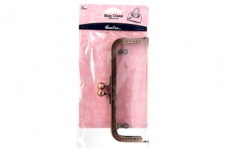 Bag Clasp, Sew-In, Rectangular Patterned - Rose Gold - 180mm (pack of 1)