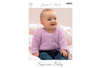 James C Brett 033 Cardigans and Hat in Supreme Baby DK (leaflet)