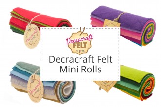 Decracraft Felt Mini Rolls - 10 Pieces - 15cm Felt Squares (6")