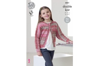 King Cole 4451 Dolman Cardigan and Top in Drifter DK  (leaflet)