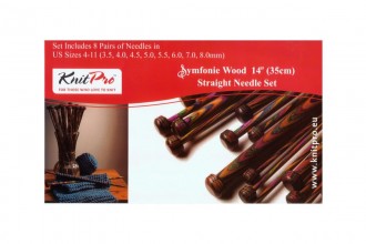 KnitPro Single Point Knitting Needles - Symfonie Wood - 35cm Set of 8