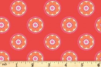 Lewis and Irene - Flower Child - Funky Daisy - Red (A437.3)