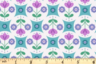 Lewis and Irene - Flower Child - Fab Floral Circles - Blue (A438.2)