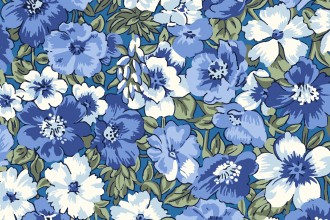 Liberty Fabrics - The Orchard Garden - Peach Bloom - Blue (04775626/X)