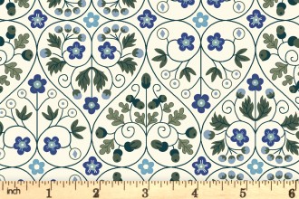 Liberty Fabrics - The Orchard Garden - Garden Gates - Blue (04775630/X)