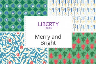 Shine Bright on Lasenby Cotton sold by Vellana UK Liberty of London Festive Merry and Bright Collection Fabrics for Christmas Blue