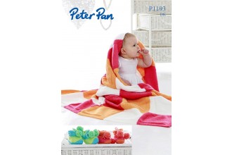 Peter Pan P1193 Sleepy Baby Blanket and Pom Pom Bootees in DK (downloadable PDF)