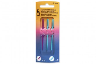 Pony Hand Sewing Needles - Plastic - 2 Blunt, 1 Sharp (pack of 3)