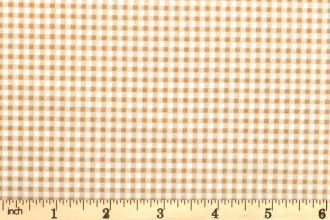 Rose & Hubble - Cotton Poplin Ginghams - Tan and White (CP0183)