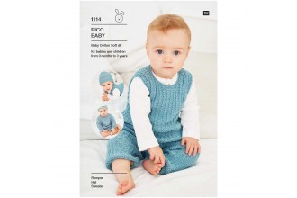Rico Baby 1114 (Leaflet) Romper, Hat and Sweater in Baby Cotton Soft DK