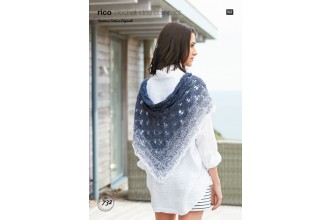 Rico Crochet Idea Compact 732 (Leaflet) Shawl in Creative Cotton Degrade
