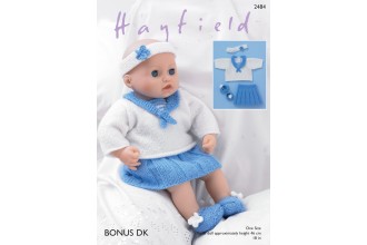 Sirdar 2484 Baby Dolls Sailor Top, Skirt, Pants, Shoes and Headband in Bonus DK (leaflet)