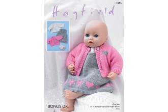 Sirdar 2485 Baby Dolls Pinafore, Cardigan, Top and Pants in Bonus DK (leaflet)