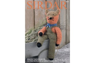 Sirdar 4874 Fox in Snuggly Snowflake DK, Harrap Tweed DK and Hayfield Bonus DK (leaflet)