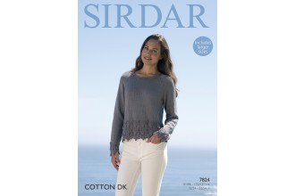 Sirdar 7824 Knitting Pattern Womens Sweater in Sirdar Cotton DK 