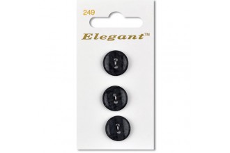 Sirdar Elegant 2 Hole Dished Plastic Buttons, Black, 16mm (pack of 3)