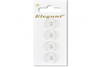 Sirdar Elegant Round 2 Hole Clear Plastic Buttons, 16mm (pack of 4)