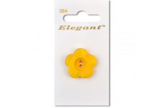Sirdar Elegant Flower Shaped 2 Hole Plastic Button, Yellow, 25mm (pack of 1)