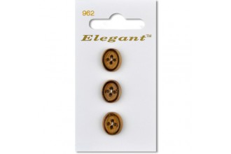 Sirdar Elegant Oval 4 Hole Rimmed Wooden Buttons, Natural Wood, 13mm (pack of 3)