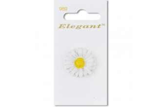 Sirdar Elegant Daisy Button, White, 25mm (pack of 1)