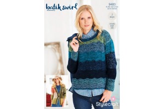 Stylecraft 9483 Sweater, Cardigan and Cowl in Batik Swirl DK (leaflet)