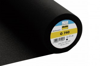 Vlieseline (Vilene) Iron-on Interlining (G740), Brushed Cotton, Woven, Black - 90cm / 35in wide