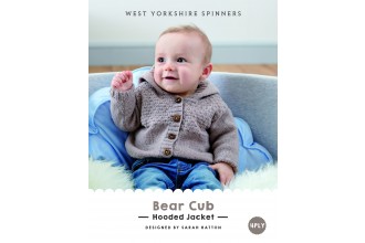 West Yorkshire Spinners - Bear Cub Hooded Jacket by Sarah Hatton in Bo Peep 4 Ply (downloadable PDF)